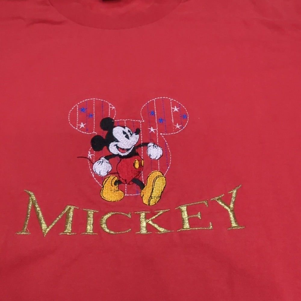 Vintage Single Stitch Disney Mickey Mouse Shirt Size XL Red Made in USA - Picture 2 of 9